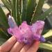 Natural Crystal Rough Specimen 80-90g Purple Flame Aura Quartz Crystal Cluster Specimen