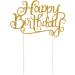 Gold Glitter Happy Birthday Cake Toppers Set of 7 - Party Decor & Decorations - Buy Online on GoSupps.com