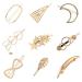 9 Pack Trendy Gold Vintage Retro Geometric Minimalist Metal Hair Clip Snap Barrette Claw Crab Clamp Bobby Pins Alligator Pearl Hairclip Wedding Party Hair Styling Accessories for Women Lady