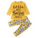 puseky Toddler Baby Girls Clothes Cute Letter Print Long Sleeve Shirt Floral Pant Tracksuit Outfits Set 12-18 Months Yellow