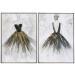 Ballet Lady Hand Painted Canvas Art - Muted Colors - Silver & Black Frame - Set of 2 for Elegant Home Decor - Buy Online on GoSupps.com