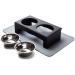 XKX Elevated Dog Bowls for Small Dogs and Cats, Stainless Steel Dog Food and Water Bowls with Stand and Silicone Mat, Raised Dog Cat Feeder, Dog Dishes, Pet Bowls for Puppies and Kittens Black