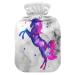 White marble galaxy unicorn heat bottle with cover heat bottles for pain relief water heating cushion Heading bags for sports injuries 2L