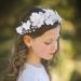 IYOU Floral Wedding Headband Ivory Pearl Headpiece Bridal Holy Communion Hair Accessories for Flower Girls