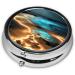 View Under The Moon Round Pill Box - 3 Compartment Organizer for Purse & Pocket - Portable Travel Solution - Buy Online on GoSupps.com