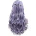 Xingyu Ladies Wigs Pastel Purple Handmade Fishtail BraIded Synthetic Lace Front Wig Lilac/Lavender Wavy Heat Friendly Party Holiday Wedding Hair Wigs 26 Inches