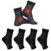 4 Pairs Plantar Fasciitis Socks Neuropathy Socks Ankle Compression Socks for Women Men Medical Ankle Support Brace Wide Calf Compression Socks for Flying Running M(5-7.5) 4 Pairs Black