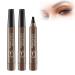 Lightsbetter Waterproof Brow Pen Lightsbetter Microblading Eyebrow Pencil 4 Tipped Precise Brow Pen Natural Brow Eyebrow Pen Long Lasting Eyebrow Pencil Waterproof (Dark Brown*2)