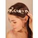 Deniferymakeup White Flower Headband Leaf Hair Vine Pearl Hair Piece Bridal Shower Hair Jewelry for Wedding Brides Bridesmaid (Gold) - Buy Online on GoSupps.com