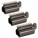 UDQYQ tubes queys tubin press 3- Pack toothpaste squeezer stainless steel saving toothpaste total squeeze out empty pipes stainless steel toothpaste seat holder with stand function.(Black)