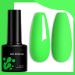Neon Pink Gel Nail Polish Hot Pink Gel Polish Bright Pink Long Lasting Soak Off U V LED Nail Lamp Gel Polish Nail Art Manicure Salon DIY Home(7ml) (Green)