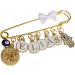 Personalized Baby Pin with Name - Infidel Brooch Lucky Charm Stroller Pin for Boys & Girls | Blue Eye & Hand Design - Buy Online on GoSupps.com