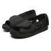 DZKJ Women Extra Wide Width Diabetic Shoes Comfortable Arthritis Edema Adjustable Velcro Closure Sandal Open Toe Strap House Slippers for Swollen Feet Indoor and Outdoor(Size:41 Color:Black) 41 Black
