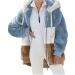 Hanxiulin Women's Oversize Plush Fleece Jacket - Warm Windproof Hiking Coat XL Khaki - Buy Online on GoSupps.com