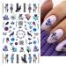 DIY Manicure Floral Cotton Flowers 3D Spring Design Blue Nail Sticker Butterflies(F-818)