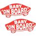 Baby On Board Sticker for Cars, Trucks, Vans 2-Pack Safety Sign Decal for Kids, Heavy-Duty Waterproof Bumper Sticker - Skateboarding, BMX, Sports - Baby Shower Registry Gift (White/Red - Stickers)