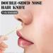 2 in 1 Portable Nose Hair Trimmer for Men & Women - Mini Double Sided Manual 360 Rotating Cutter in Blue - Buy Online on GoSupps.com