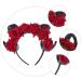 FRCOLOR Horn Flower Headband Headpiece Rose Flower Hair Hoop Headband Mexican Floral Headband Black Halloween Headband for Women Girls(Red) - Buy Online on GoSupps.com