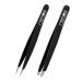 REMOS tweezers set 2-piece with eyebrow & splinter tweezers in black 2-piece Black