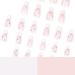 Medium length simple French white dot diamond sparkling diamond almond shaped false nails French Tip Press on Nails with Nail Tips Acrylic False Nails Cute Artificial Nails for Women and Girls - Buy Online on GoSupps.com