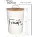 Simply Unleashed White Treat Container with Bamboo Lid - 98 oz | Dog and Cat Storage - Buy Online on GoSupps.com