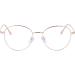 Joxigo Retro Round Metal Frame Computer Glasses Anti-Blue Light UV Protection No Strength Pink Gold with Case - Buy Online on GoSupps.com