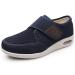 CBMTCR Men's Wide Width Walking Shoes with Adjustable Closure Lightweight for Diabetic Swollen Feet-SK4 11.5 Wide Dk-blue