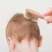 Haakaa Wooden Baby Hair Brush - Natural Soft Goat Bristles, Ideal for Cradle Cap - Perfect Baby Registry Gift - 1PC - Buy Online on GoSupps.com