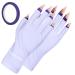 Saviland U V Gloves for Gel Nails - UPF200+ Nail Gloves With U V Tape U V Protection Gloves for Nail Lamp Curing Nail Gels Nail Supplies Skin Care for All Nail Shapes Gift for Women(Purple& Purple)
