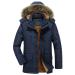 Hanxiulin fleece plush jacket fluffy warm zipper wool jacket sweatshirt men basic hooded jacket quilted jacket autumn coat cardboard jacket jacket dark blue l