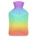 Hot Water Bottle With Lid Rainbow Background Rubber Hot Water Bag For Pain Relief Cramps Foot Warmer Hot And Cold Therapy