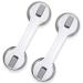 Shower Handle 12 inch Grab Bars for Bathtubs and Showers, Strong Hold Suction Cup Handle, Safety Bars for Shower Chair Bench, Bathroom Grab Bar for Seniors, Elderly, Handicap (2 Pack) Gray