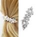 Prosy Crystal Hair Clips Vintage Pearl Hairpiece Clips Rhinestone Hair Barrette Crystal Decorative Hair Accessories for Women and Girls (Silver)