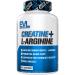 Evlution Nutrition Creatine + L-Arginine - Supports Blood Flow Post-Workout Recovery & Lean Muscle Growth - 500mg Creatine Monohydrate & 500mg L-Arginine Per Serving -60 Servings -120 Veggie Capsules