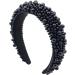 scicent Black Headband Faux Pearl Head Bands Wide Thick Hairbands Bridal Beaded Elegant Hair Hoop Wedding Hair Styling Accessories for Women Girls Black - 16801 - Buy Online on GoSupps.com