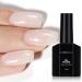 TOMICCA White Glitter Gel Nail Polish Shimmer Silver Gel Polish Natural Nude Color Translucent Jelly Nail Polish Sparkle Soak Off UV Neutral Milky Gel Polish Top Coat for French Nail Art & Home Salon 5-white