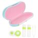 Solust 5 sentences double-layer glasses case pink sunglasses for women 2-in-1 glasses case travel accessories Contact lens solution for the outdoor area.