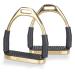Equinate safety bars Fremont 10cm gold - with anti -slip tread made of rubber - stirrup for adults and children - relieves the ankles - 2 pieces