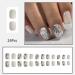24 Pcs Floral Acrylic Press on Nails - Short Square False Nails with Glue | Glossy Full Cover Stick on Nails - Preppy Flower & Leaf Design for Women - Buy Online on GoSupps.com
