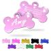 Ibera Gifts - Personalized pendants for medium -sized to large dogs and cats in bone shape - engraving dog brand collar dog neck band Name personalized dog (pink heart) heart pink