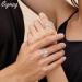 Cigmag 2PCs Magnetic Lymphatic Drainage for Women - Ultra-High 99% Pure Copper Adjustable Ring with Gift Box (Silver Love Heart) - Buy Online on GoSupps.com