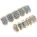 Teeth Set Bling Teeth Accessory Decoration for Halloween Party Hip Hop Show (Set of 12 upper and 8 lower blue diamonds) - Buy Online on GoSupps.com