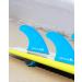 Abahub Surfboard Thruster Fins Set - Fiberglass Reinforced G5, 3 Fins for FCS Style Fin Box, Surfing Longboard/Shortboard - Black/Blue/White, with Screws and Key - Buy Online on GoSupps.com
