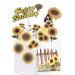 Sunflower Cake Decoration Flower Cake Toppers Picks Summer Happy Birthday Party Supplies for Birthday Cake Decorating Tools(Set of 7)