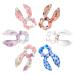 Bow Scrunchies Rabbit Ear Hair Ties Ponytail Holder Canapes Snack Pattern with Pink Background Soft Scarves Scrunchies 6 Packs Bowknot Scrunchies Hair Ties for Thick Hair Multi-colored 10
