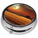 Golden Wheat Field Under Moonlight Portable Metal Pill Box | Round Mini 3-Compartment Design | Travel-Friendly Small Pill Organizer - Buy Online on GoSupps.com