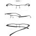 Vevesmundo Multifocus Reading Glasses Set - Blue Light Filter Metal Half Reading Aids for Men (Black Red Gold) - 3.0x Magnification - Buy Online on GoSupps.com
