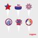 48pcs 4th Of July Cupcake Toppers Wrappers Independence Day Cupcake Toppers Firework Star USA Patriotic Cupcake Picks Patriotic Party Supplies Cake Decorations - Buy Online on GoSupps.com