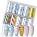 Xptieeck 10 Rolls Nail Foils Polish Stickers Metal Color Starry Paper Transfer Foil Wraps Adhesive Decals Nail Art Decorations - Buy Online on GoSupps.com