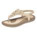 XTZYGLFD women's sandals summer Bohemian flower pearl clothing shoes comfortable open toes elastic ankle straps slip-on sandals Roman sandals shoes sandals with wedge heel for women 4.5 UK